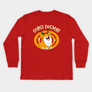 Corgi Dogmas not Merry Christmas Kids Long Sleeve T-Shirt